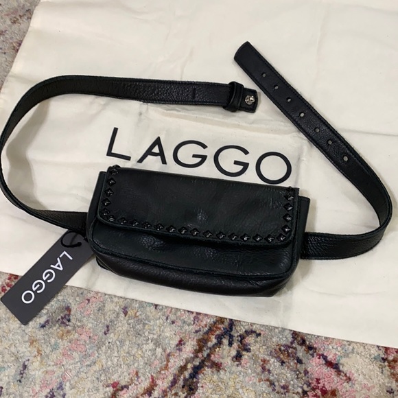 Laggo black leather Fanny pack - Picture 2 of 13